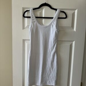 Fashion Nova White Ribbed Tank Dress